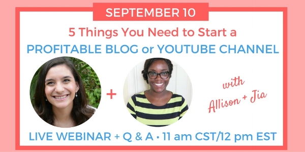Worried about how to make a YouTube channel or blog? We're hosting a free webinar about the 5 things you need when starting a blog or channel. Register now so you don't miss it!