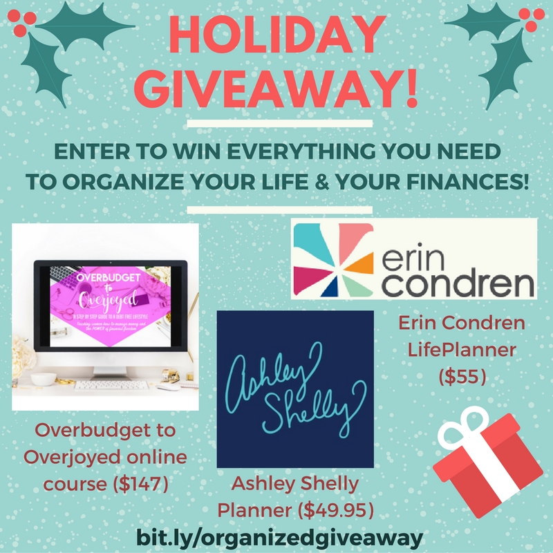 My girl Jia from @marriagemotherhood and I are doing a Christmas giveaway!! 🎁👏🏻 The bundle includes an Erin Condren LifePlanner, Ashley Shelly Planner, & Jia’s brand new Overbudget to Overjoyed Online Course Bundle.  ENTER TO WIN THE TOOLS YOU NEED TO ORGANIZE YOUR FINANCES AND YOUR LIFE - A bundle worth over $250!! Giveaway ends December 28th so hurry! Just head on over here to enter👉🏻 allisonlindstrom.com/giveaway
